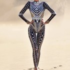 Sparkly Rhinestones Jumpsuit Women Nightclub Outfit Dance Costume Stage Wear Us