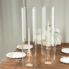 2 Clear 24  Cylinder Glass Hurricane Candle Holder Shades Party Home Decorations