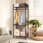 Industrial Open Wardrobe Clothes Rack 3-tier Storage Shelves For Bedroom Hallway