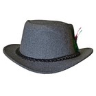 Bavarian Lederhosen Hat Grey With Feather Oktoberfest Hats For Men German Outfit