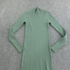 Wilfred Sweater Dress Womens Small Green Ribbed Mock Neck Long Sleeve Maxi