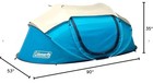Coleman 2 Person Instant Pop Up Camping Tent Lightweight Waterproof Aqua Blue 