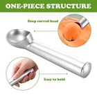 Anti Freeze Ice Cream Scoop - Frozen Yogurt Gelato Sorbet Spoon Scooper Silver