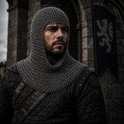 Medieval Chainmail Coif Hood Knight Armor Larp Cosplay Renaissance Costume
