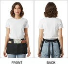Waist Apron With 3 Pockets - Black Waitress Waiter Server Short Aprons