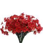  Bundles Artificial Flowers Outdoor uv Resistant Fake Flowers No Fade 12 Red