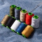 10 Color Sewing Thread Kit  Jean Thread 20s 3 Heavy Duty Strong Thick Spools    