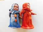 Pair Vtg Celluloid Plastic Baby Dolls W  String Joints 5 5  Made In Occ  Japan