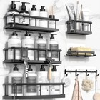 Shower Caddy Adhesive  100  Rustproof Shower Organizer With Soap Holder  6 Pa   