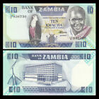 Lot 100 Pcs  Zambia 10 Kwacha  1986-1988  P-26e  Unc  Bundle