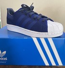 New Big Kid s Adidas Superstar Bounce J Navy navy white  ba7787  - Sz  5