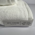 Hotel Vendome Bath Towel Set Luxury Cotton White 3 Pc Set Quick Dry Plush New