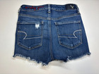 American Eagle Shorts Womens 4 Blue Hi-rise Shortie Distressed Denim Zippers