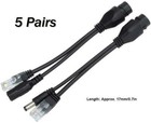 5pcs Poe Injector Poe Splitter Kit  Dc12v Poe Adapter Cable Standard Network 
