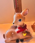 Vintage Style Set Of 2 Sitting Deer Holiday Time Reindeer Retro Cottage Core