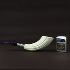 Silver Spigot Fancy Horn Pipe New Block Meerschaum Handmade Case 1418
