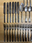 Lot Of 60 Vintage Silverplate Spoons  Forks  Knifes Tarnished