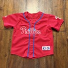 Philadelphia Phillies Jersey Youth Boys Red Mlb Baseball Chase Utley Majestic