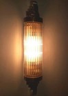 Vintage Antique Art Deco Brass   Glass Rod Ship Light Fixture Wall Sconces Lamp