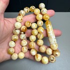 Handmade Oreo White Amber Tasbih Misbaha  Prayer Beads 12 7mm 52 9g