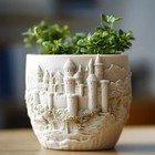 Gypsum Cliff Castles Relief Planter Silicone Mold Flowerpots Succulent Pot Mould