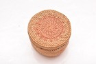 Antique Makah Nootka Northwest Coast Native American Indian Basket Lidded Round