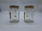 Vintage 1852 Brand Honey Glass Mason Jar Salt   Pepper Spice Shaker Shakers Set