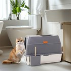 Xxl Cat Kitty Litter Box Enclosed  Semi-open Stainless Steel Cat Litter Pan Tray