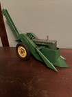 Vintage John Deere Toy Tractor With Corn Picker Head Metal Wheels 1 16 Scale