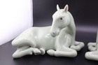 Pair Of Antique Chinese Celadon Glazed Horse Figurines