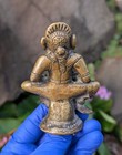 Antique Indian Folk Hindu Brass Statue Of Gauri Maharashta India Bronze Parvati