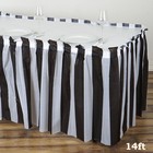 14 Ft Black Plastic Stripe Table Skirt Disposable Wedding Party Decorations Sale