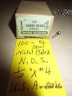 100-n o s Slotted Round Head Steel Wood Screws  1 2  Long X  4 7 64  Thick Shank