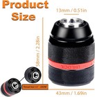 Keyless Drill Chuck For Milwaukee M18 1 2-20unf Mount 1 5-13mm Clamping Capacity