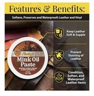 Fiebing s Mink Oil Paste For Smooth Leather And Vinyl 6oz Waterproofs Conditions