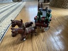 Vintage Cast Iron Budweiser Beer Clydesdale 8 Horses Wagon And Wood Barrels