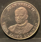 Dominican Republic  Visita Papa Juan Pablo Ii  Periodo Antonio Guzman 28gm Silv