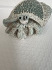 Hermit Crab   Figurine  Turquoise And White poly Resin   Mosaic Pattern 6   