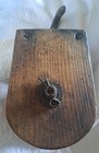 Antq Wood 10 5  X 4 5x 3 5  Single Ash Or Oak Wood Pulley Block Tackle 1880-1920