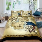  Ocean Nautical Comforter Cover Set Vintage Pirate Treasure Duvet King Multi 23