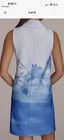Donna Karan Women s Blue White Watercolor Sleeveless Midi Dress Size 2p Nwt