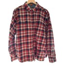 Tailor Vintage Flannel Shirt Plaid Button Up Long Sleeve Red Blue Mens Size