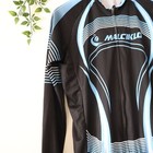 Malciklo Men s Blue   Black Long Sleeve Full Zip Cycling Jersey Size Medium