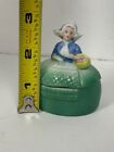 German Antique Art Deco Porcelain Powder Box Half Doll Lady Jewelry Trinket Jar