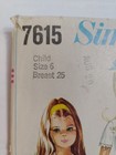 Flare A Line Dress 6 Girls Simplicity 7615 Sewing Pattern Cut Vtg Collarless