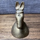 Vtg Brass Horse Head Unicorn Bell Mythical Creature Paperweight Broken Horn