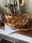 Set Of 2 Vintage Wicker Gathering   Bread Baskets
