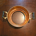 Copper Brass Chafing Dish Round Casserole Carry Container Serving Handles Decor