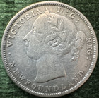 1890 Newfoundland Canada 20 Cent 100k Mintage Very Fine  Dets Km-4 Free Shipping
