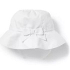 Nwt Janie And Jack White Poplin Sun Hat With Bow 6-12 Months